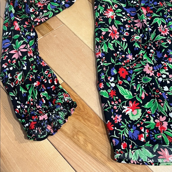 Zara Woman Shoulder Pad Patchwork Floral Print Top Blouse - Picture 6 of 7